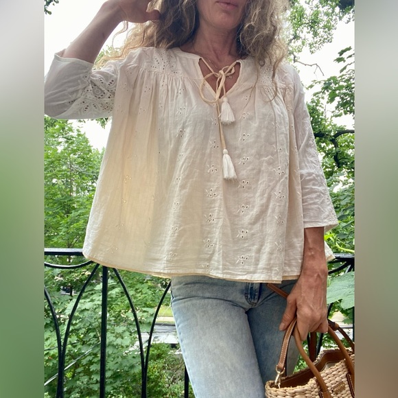 NWOT Shabby Chic Cotton Boho Top Sz M - Picture 14 of 15